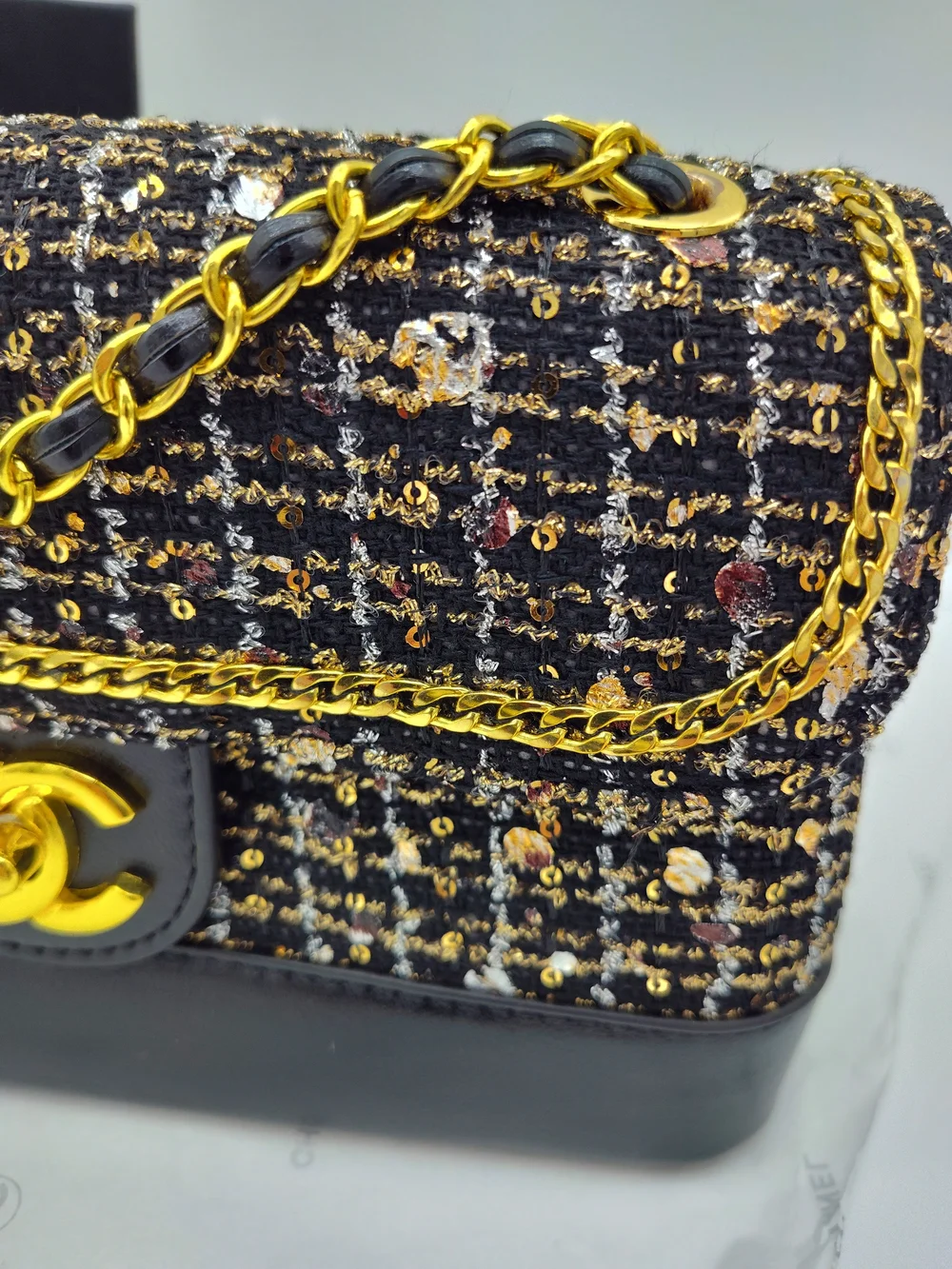 CHANEL black tweed